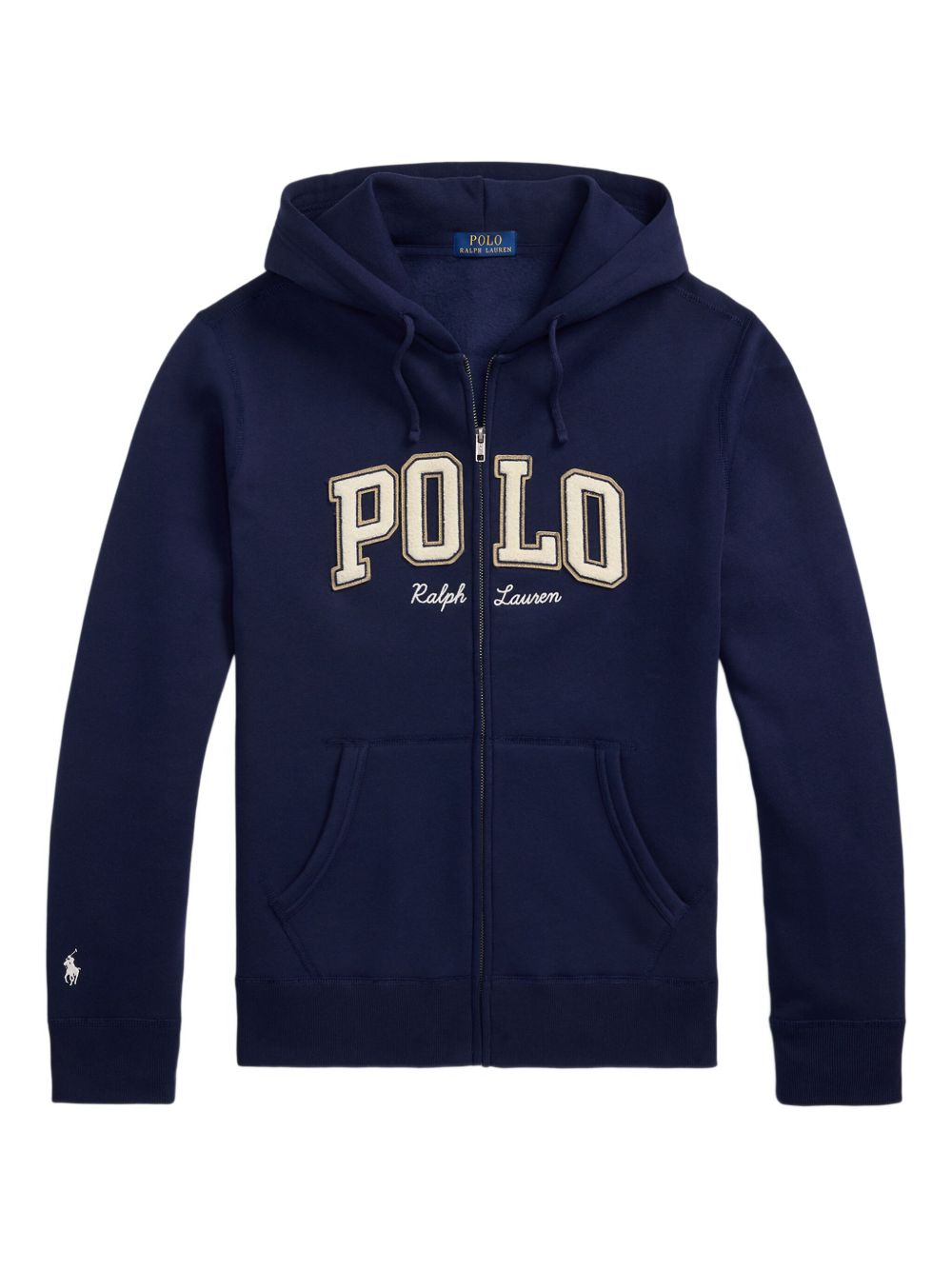 logo-embroidered zip-up hoodie
