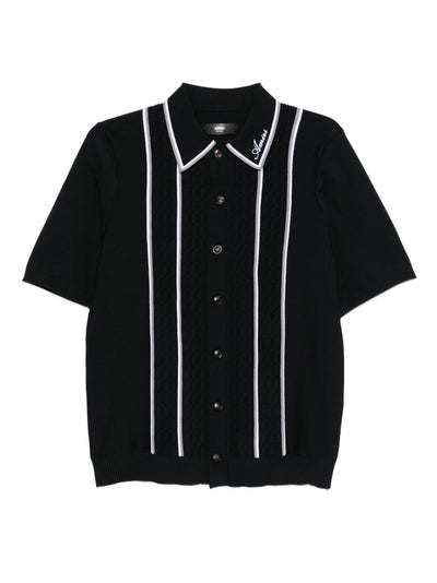 Stripe-Panel Knitted Shirt