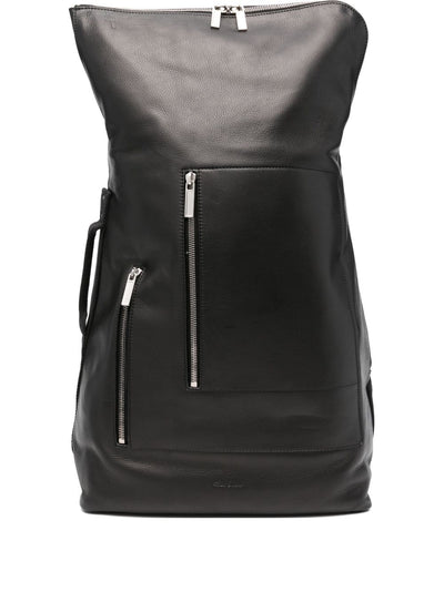 Cargo Zip-Fastening Leather Backpack