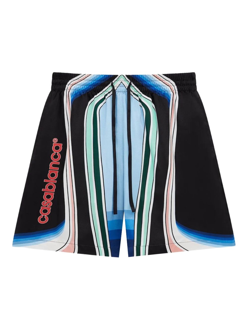 Graphic Mountain silk shorts