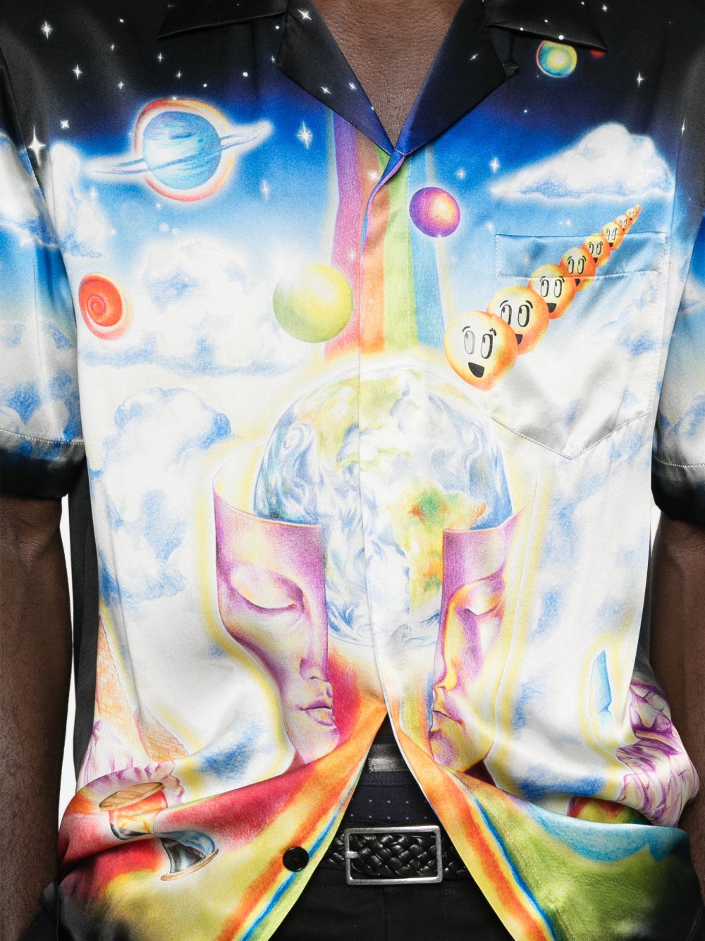 The Essential Experience cuban-collar graphic shirt