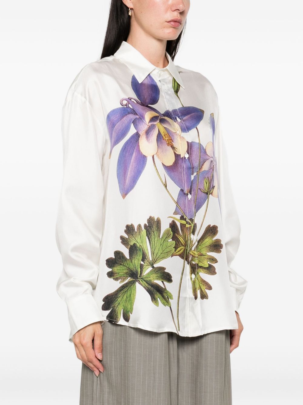 floral-print shirt