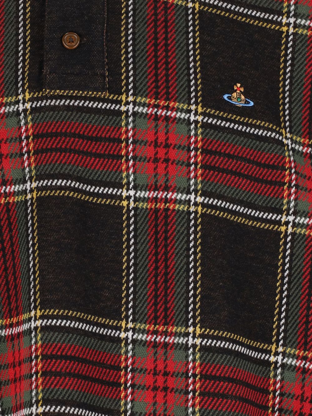 tartan-plaid polo shirt