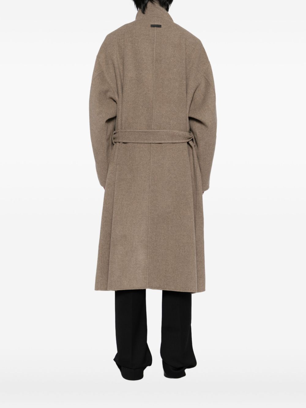 high-neck double-breasted coat