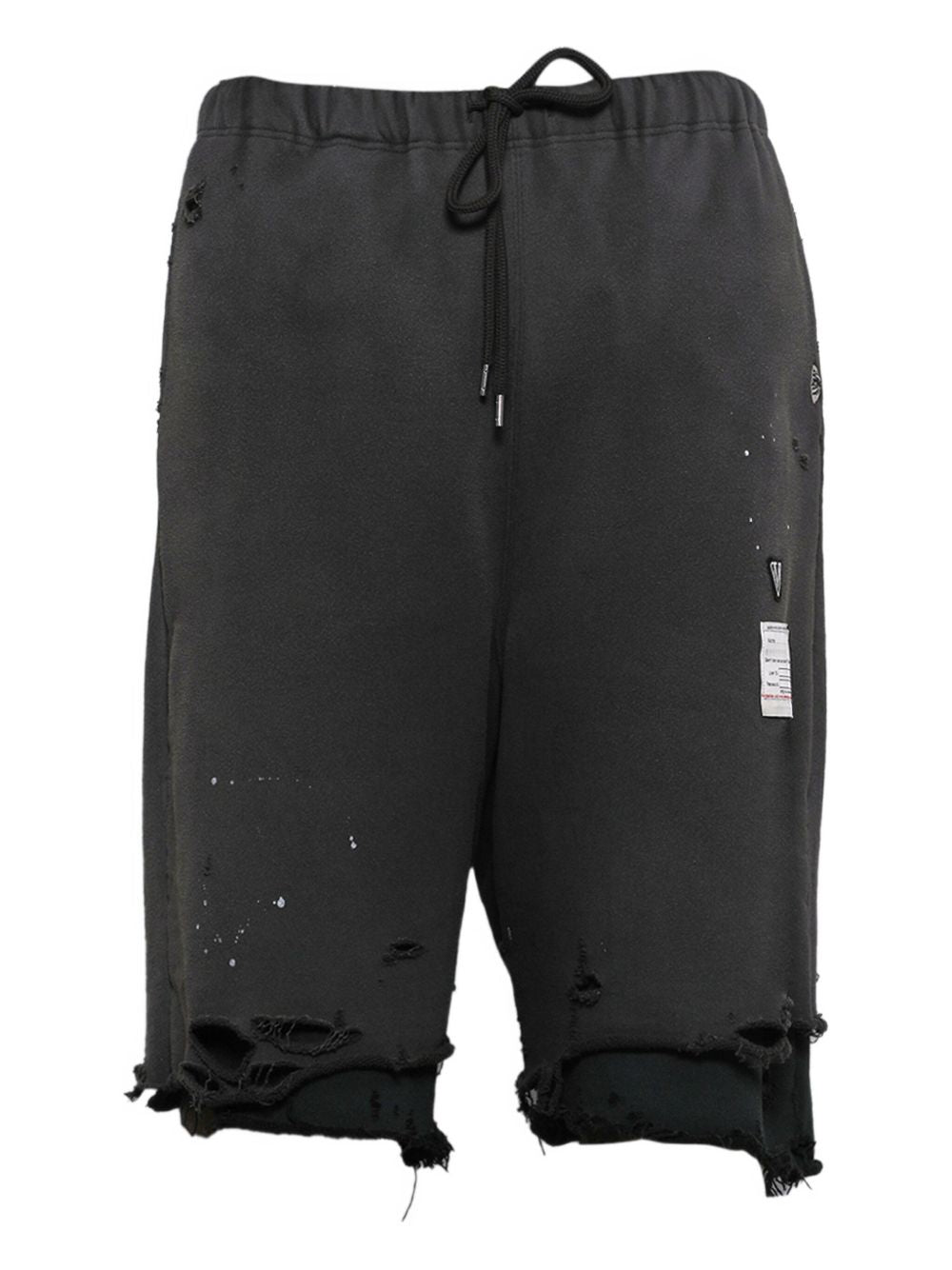 layered distressed shorts