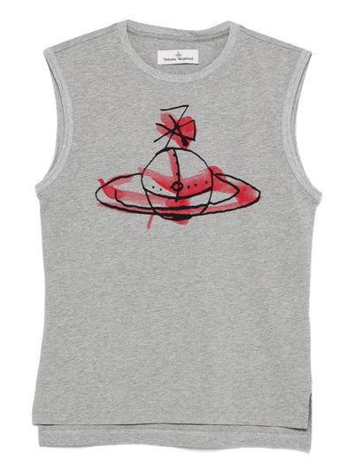 Drawn-Orb Sleeveless Top