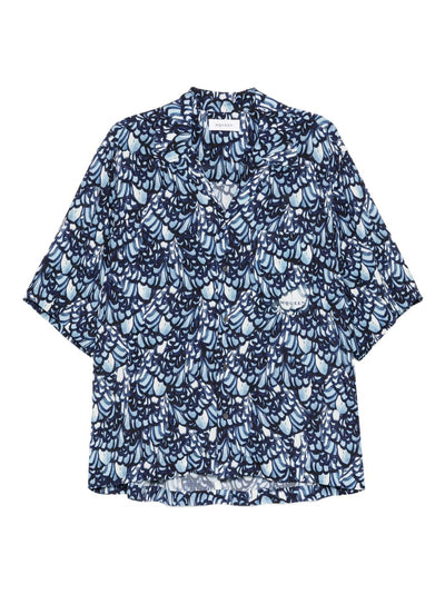 Feather-Print Short-Sleeve Shirt