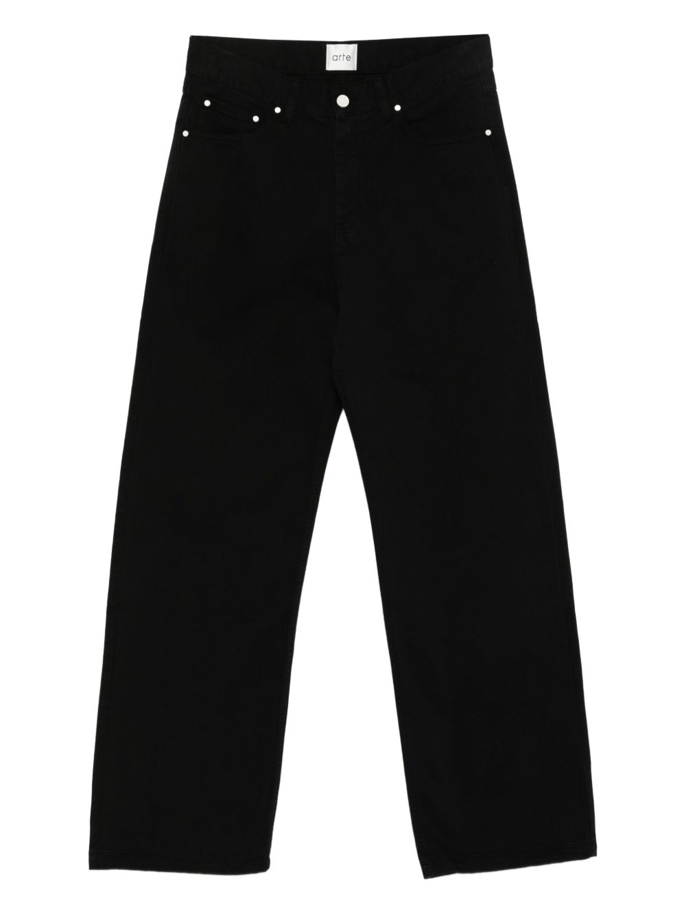 buttoned straight-leg jeans