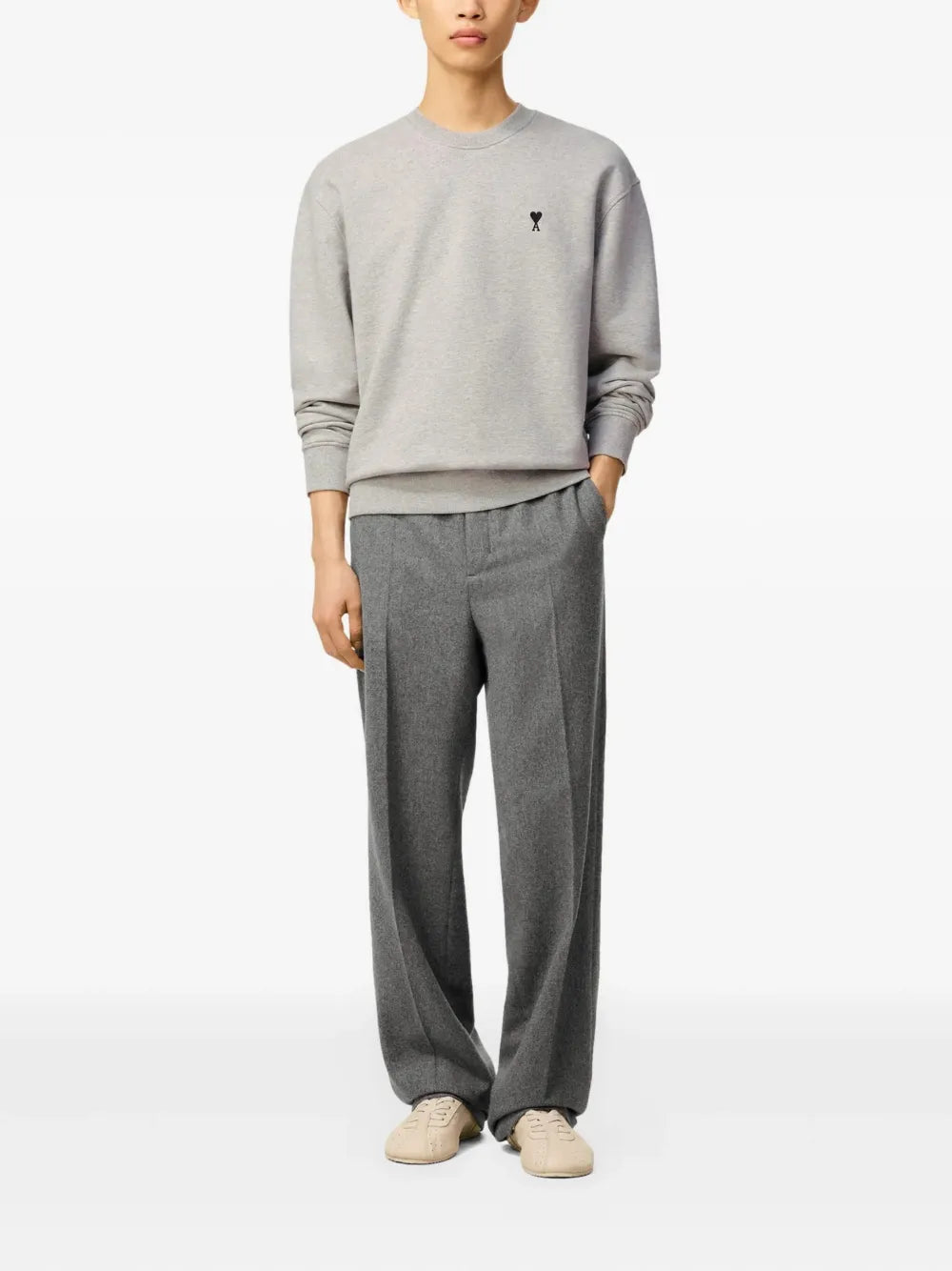 grey cotton sweatshirt with Ami de Coeur