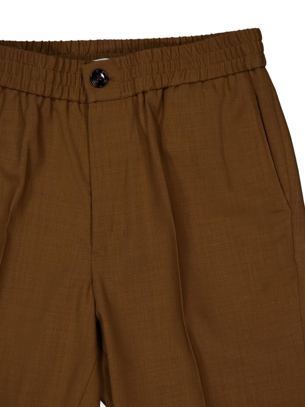elasticated-waist wool trousers