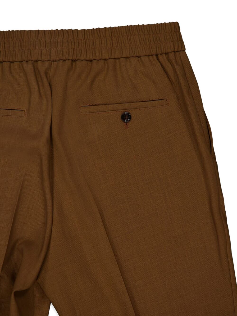 elasticated-waist wool trousers