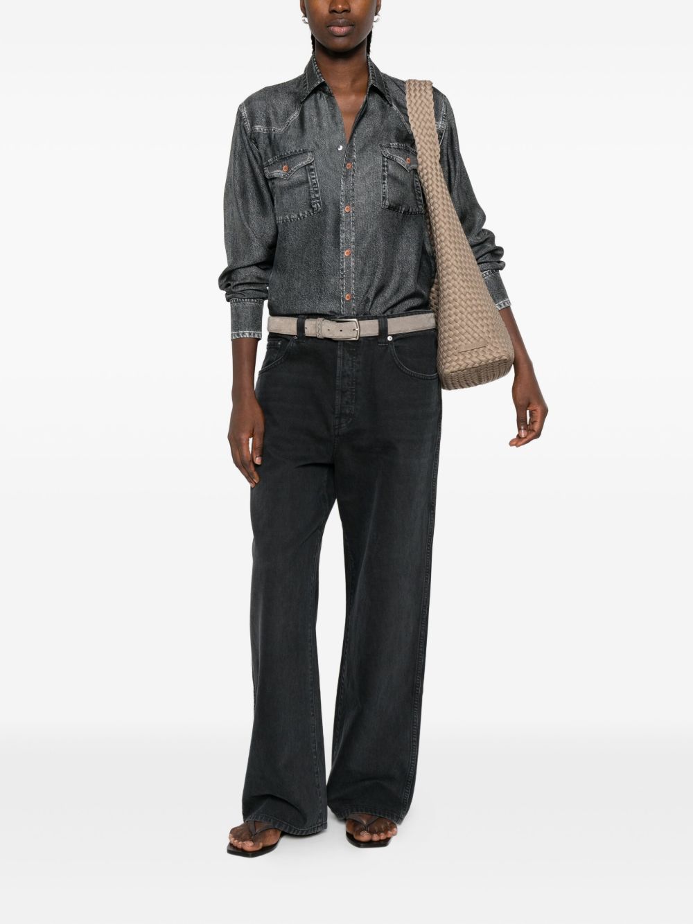 double-pocket silk shirt