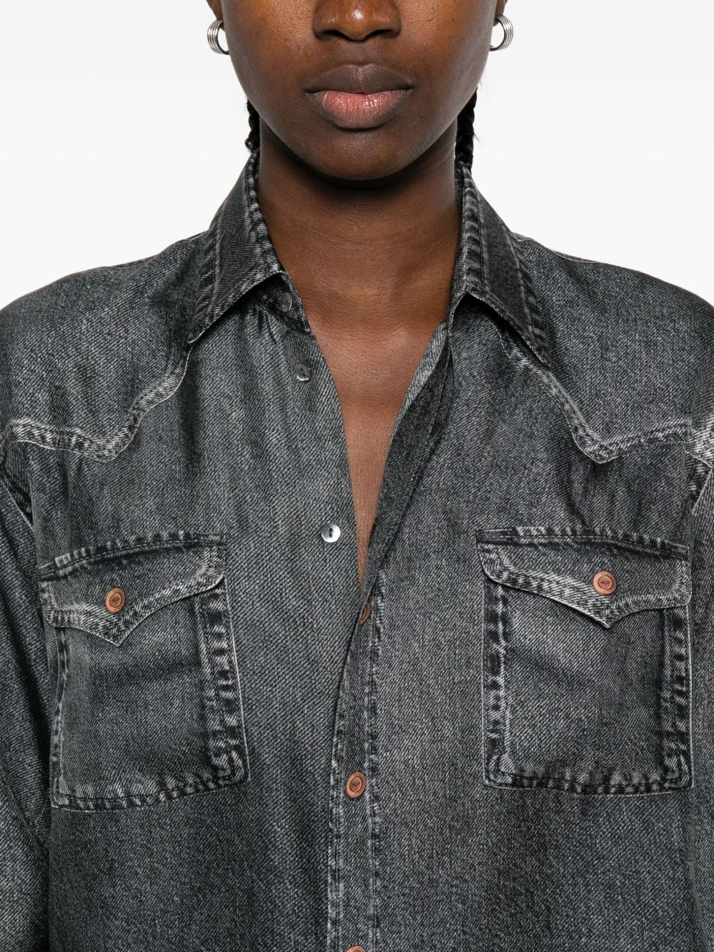 double-pocket silk shirt