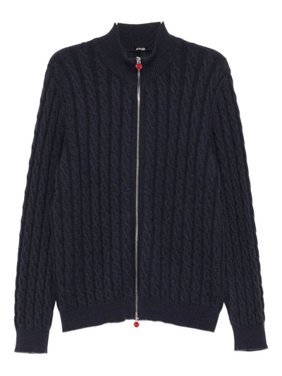 Cable-Knit Zip-Up Cardigan