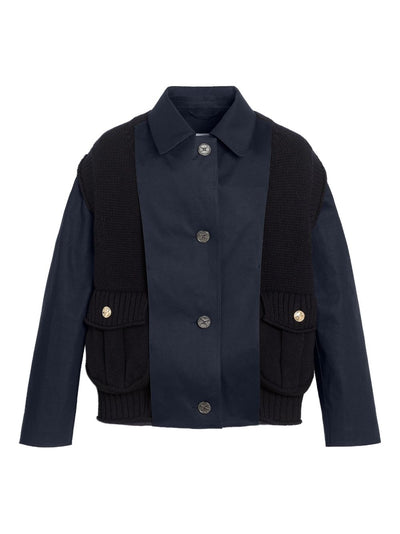 Cashmere-Paneled Cotton Raincoat