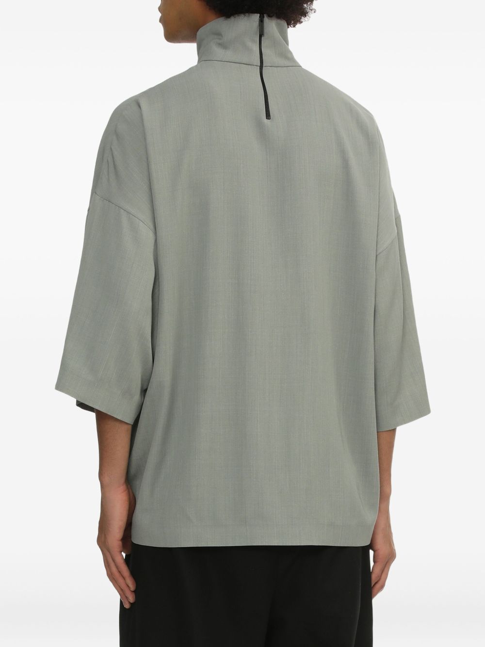 high-neck short-sleeve T-shirt