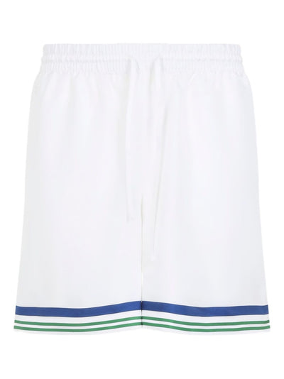 Drawstring Silk Track Shorts