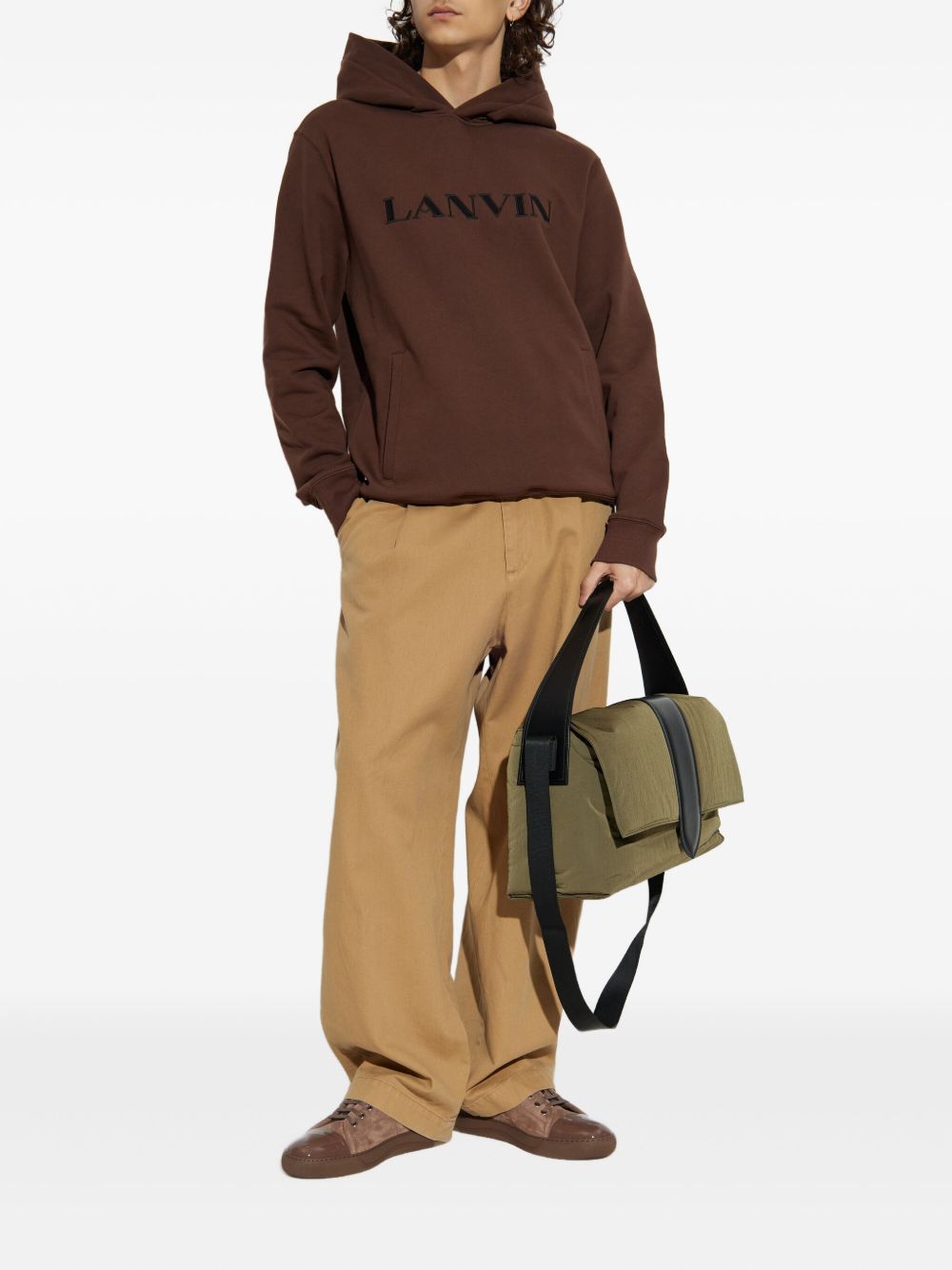 logo-embroidered hoodie