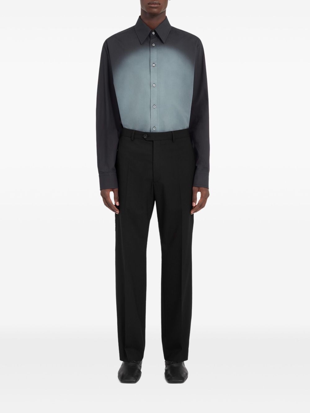 button-fastening trousers