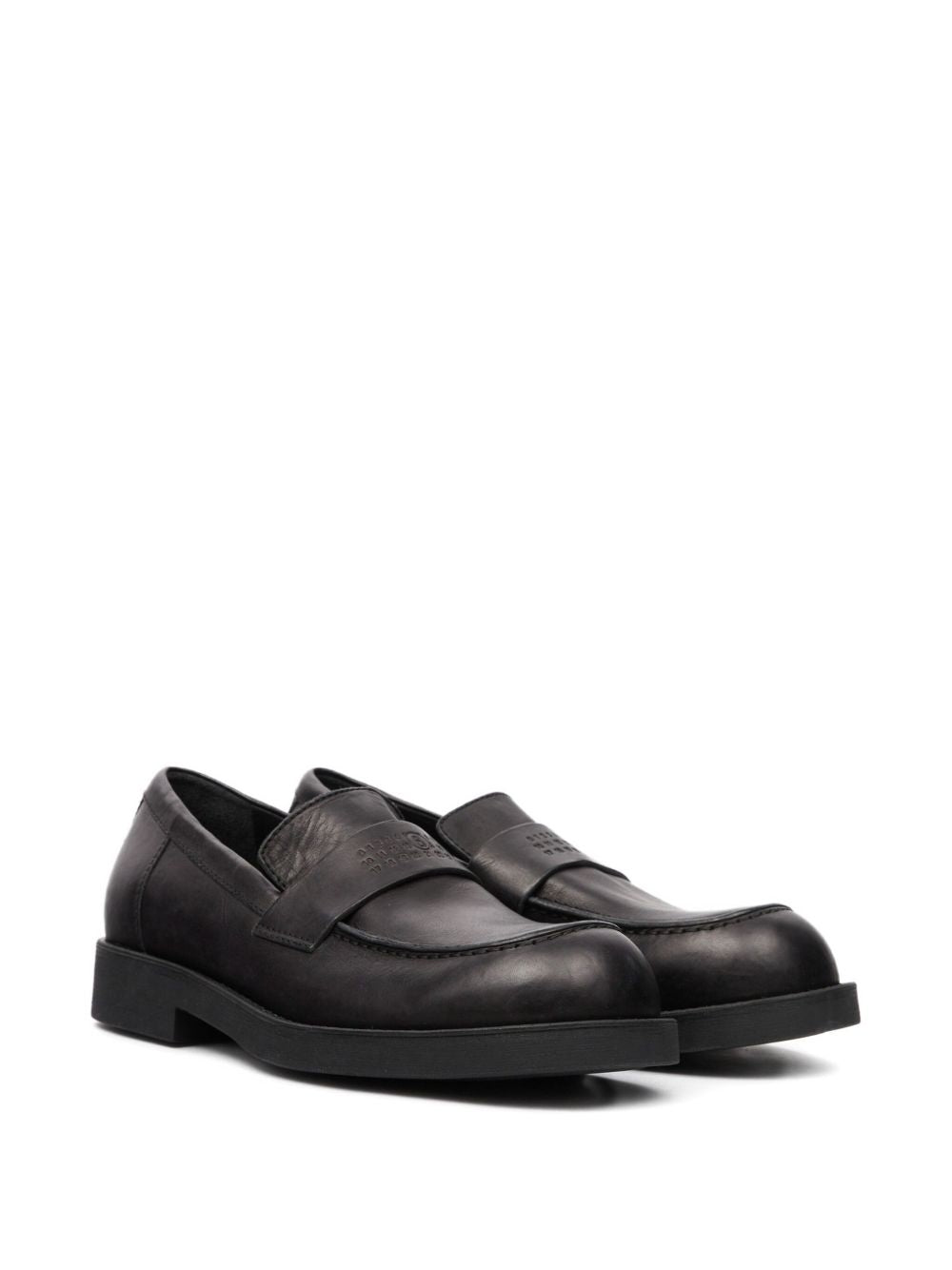 debossed-logo loafers