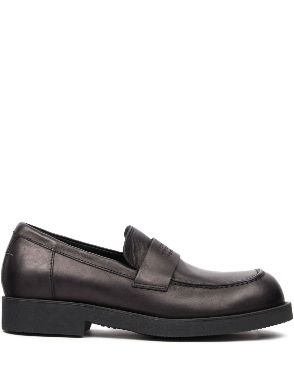 debossed-logo loafers