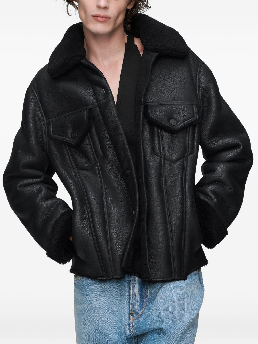 waxed shearling jacket