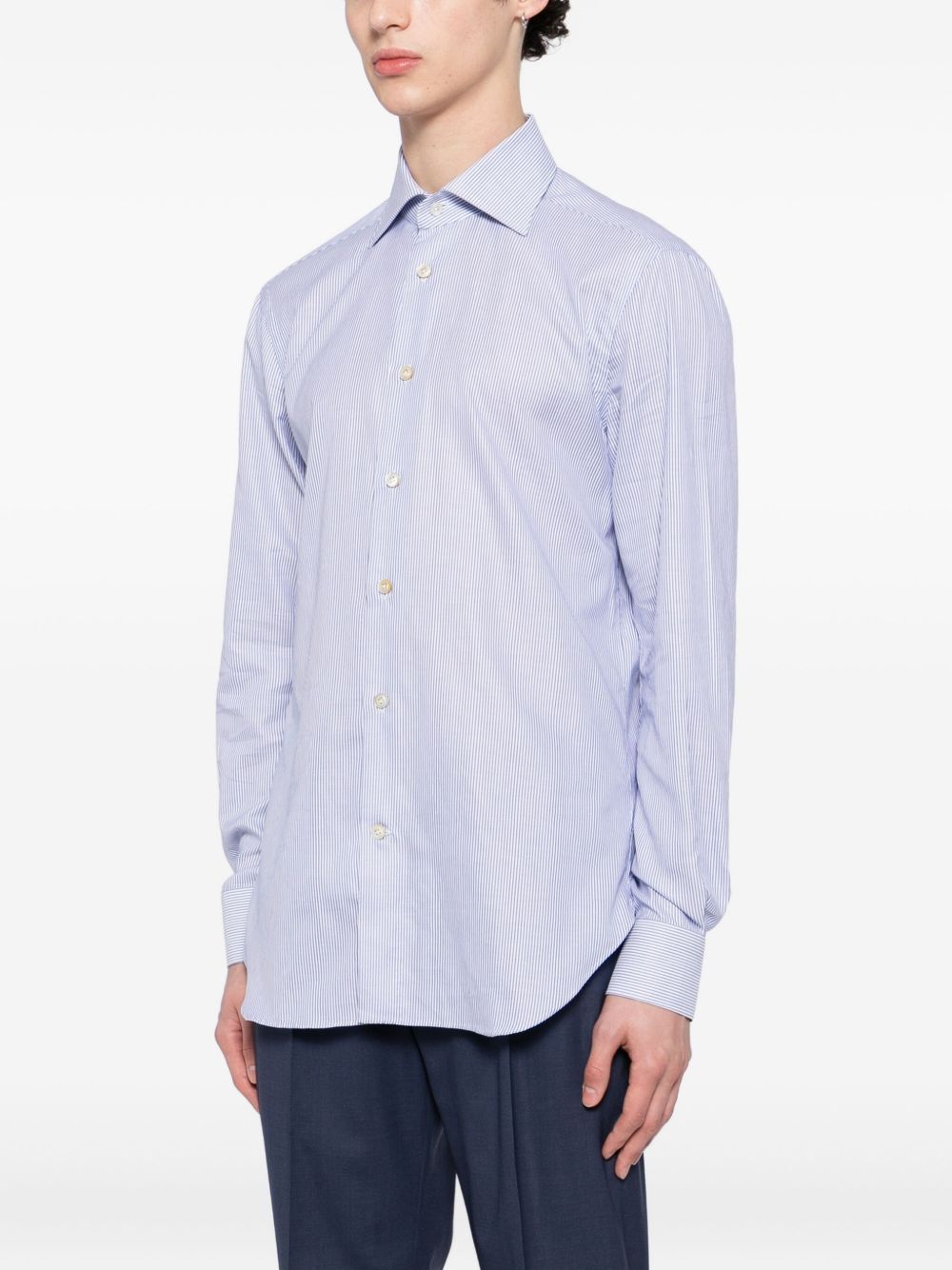 stripe-printed shirt