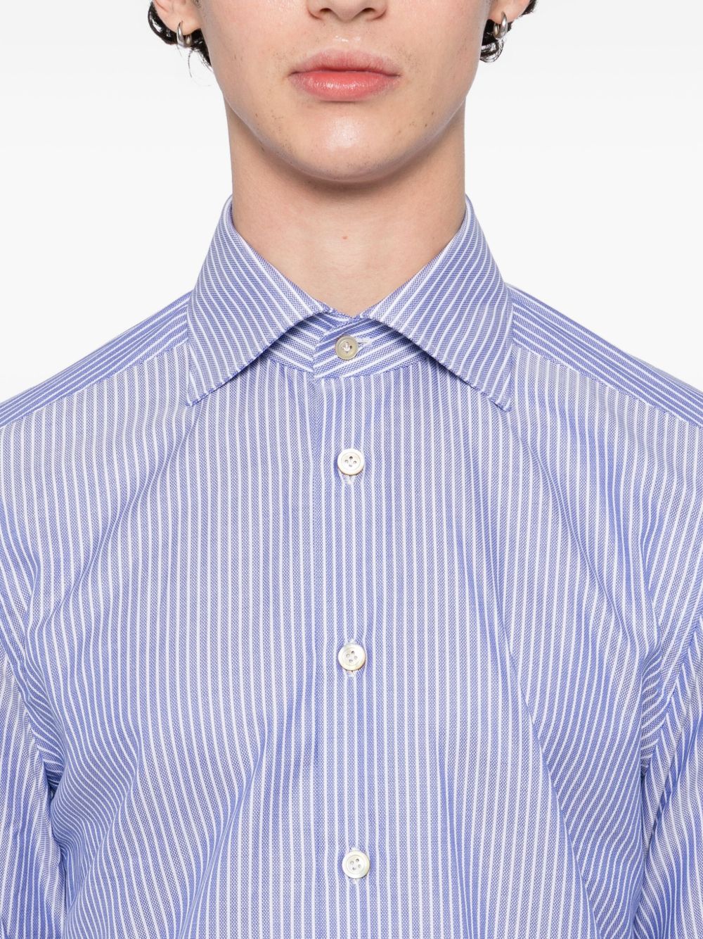 stripe-printed shirt