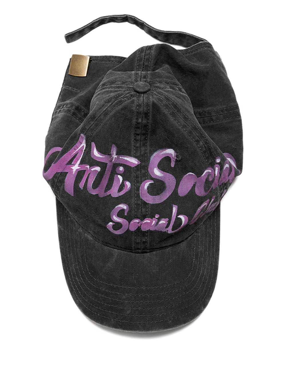 logo-print denim cap