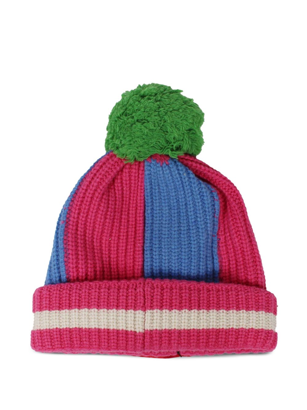 striped pompom beanie
