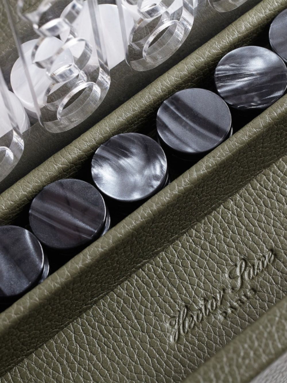 Four In a Row leather game set