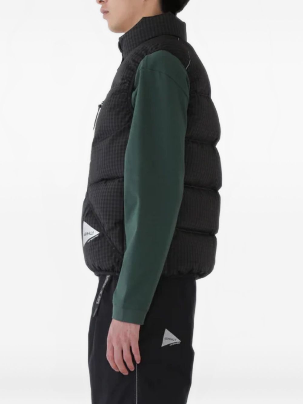 gadded gingham-pattern gilet