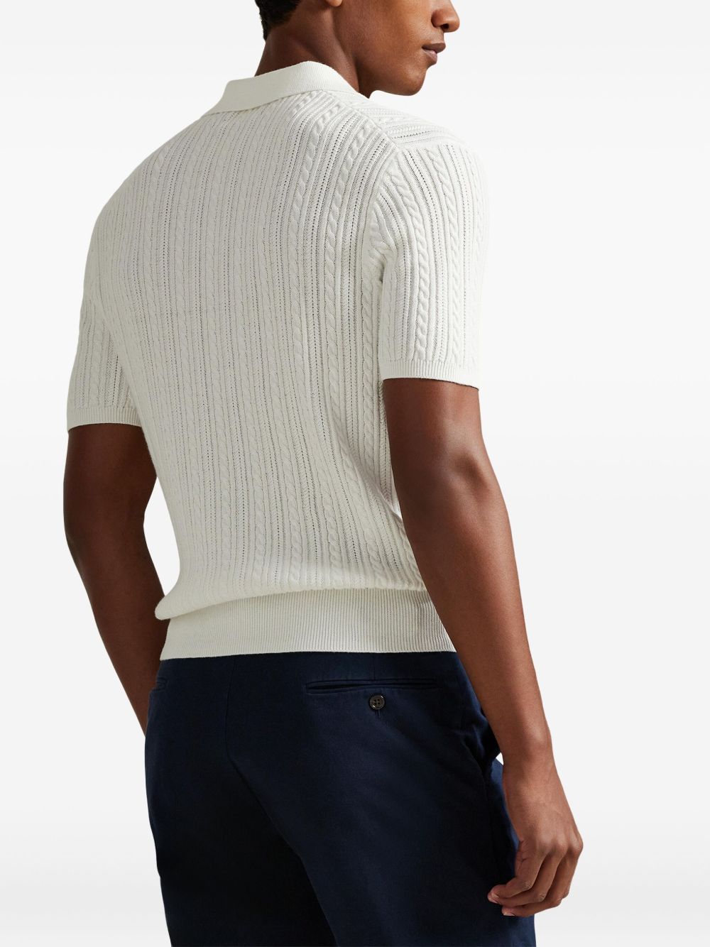 cable-knit polo shirt