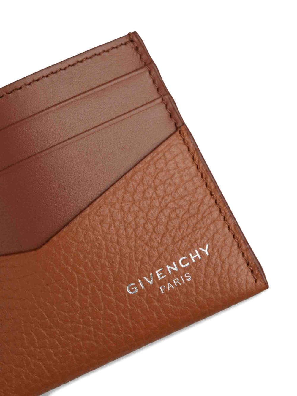 grained-leather card holder