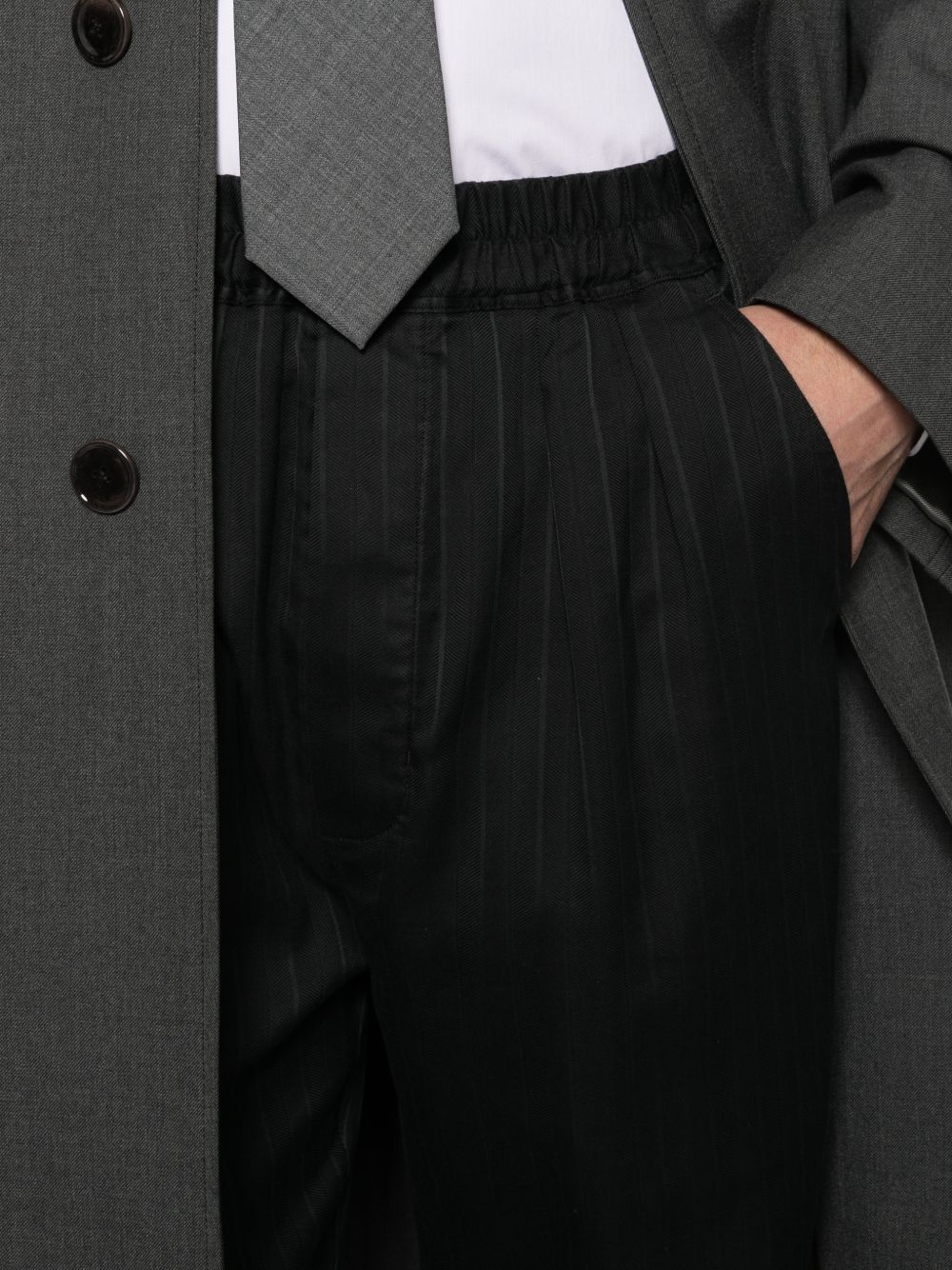 pinstripe elasticated trousers