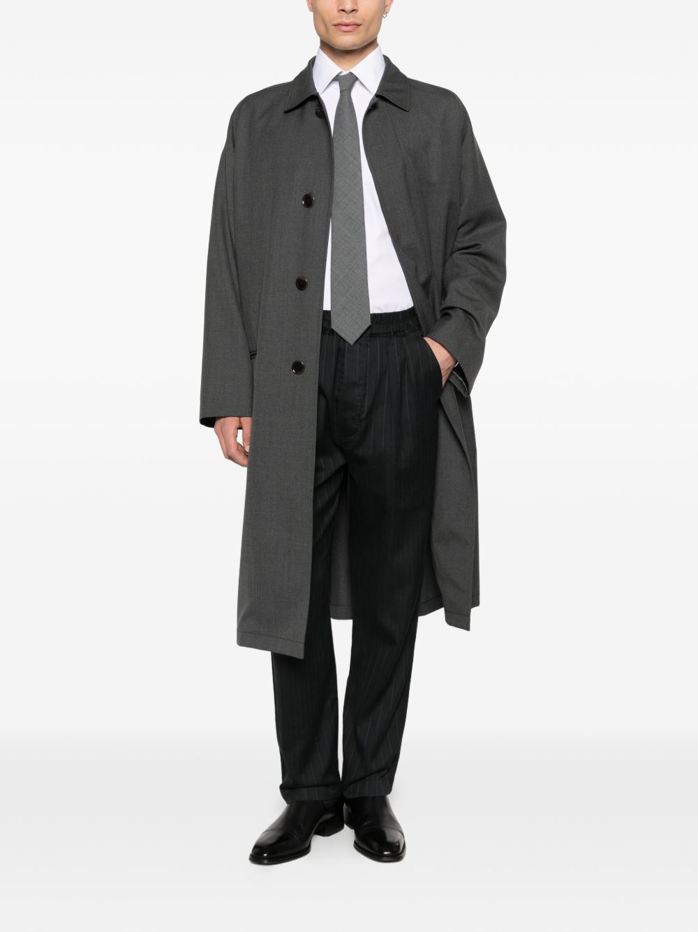 pinstripe elasticated trousers