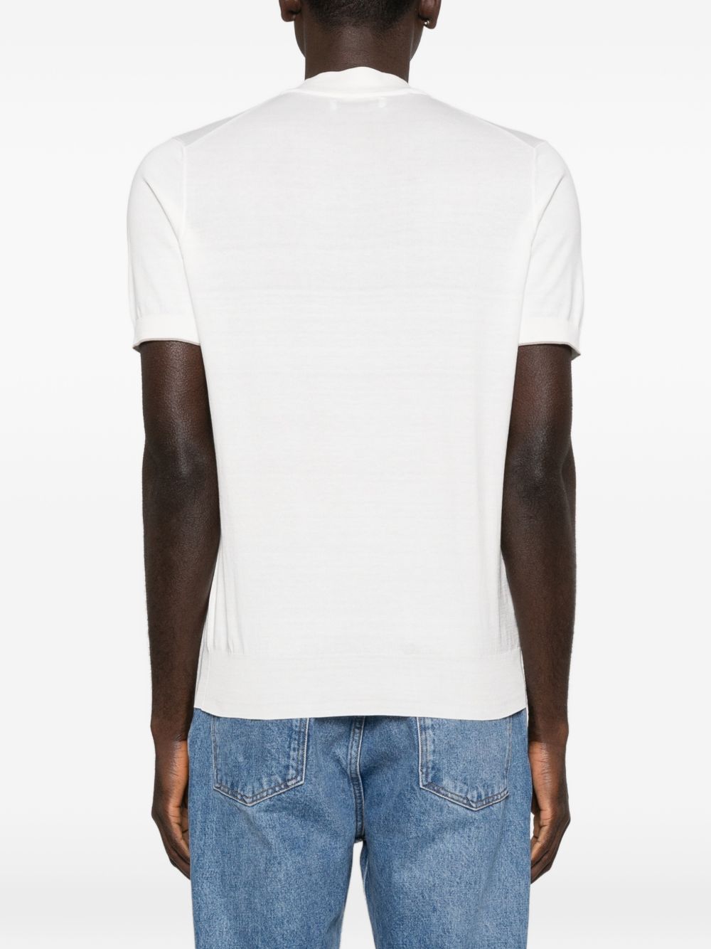 embroidered-logo knitted T-shirt 