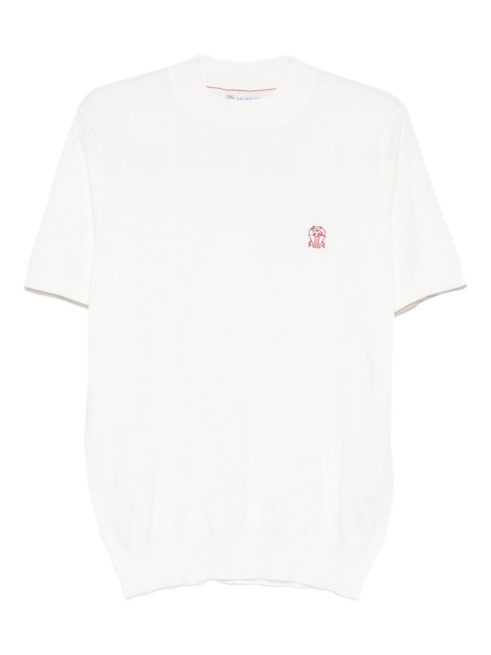 embroidered-logo knitted T-shirt 