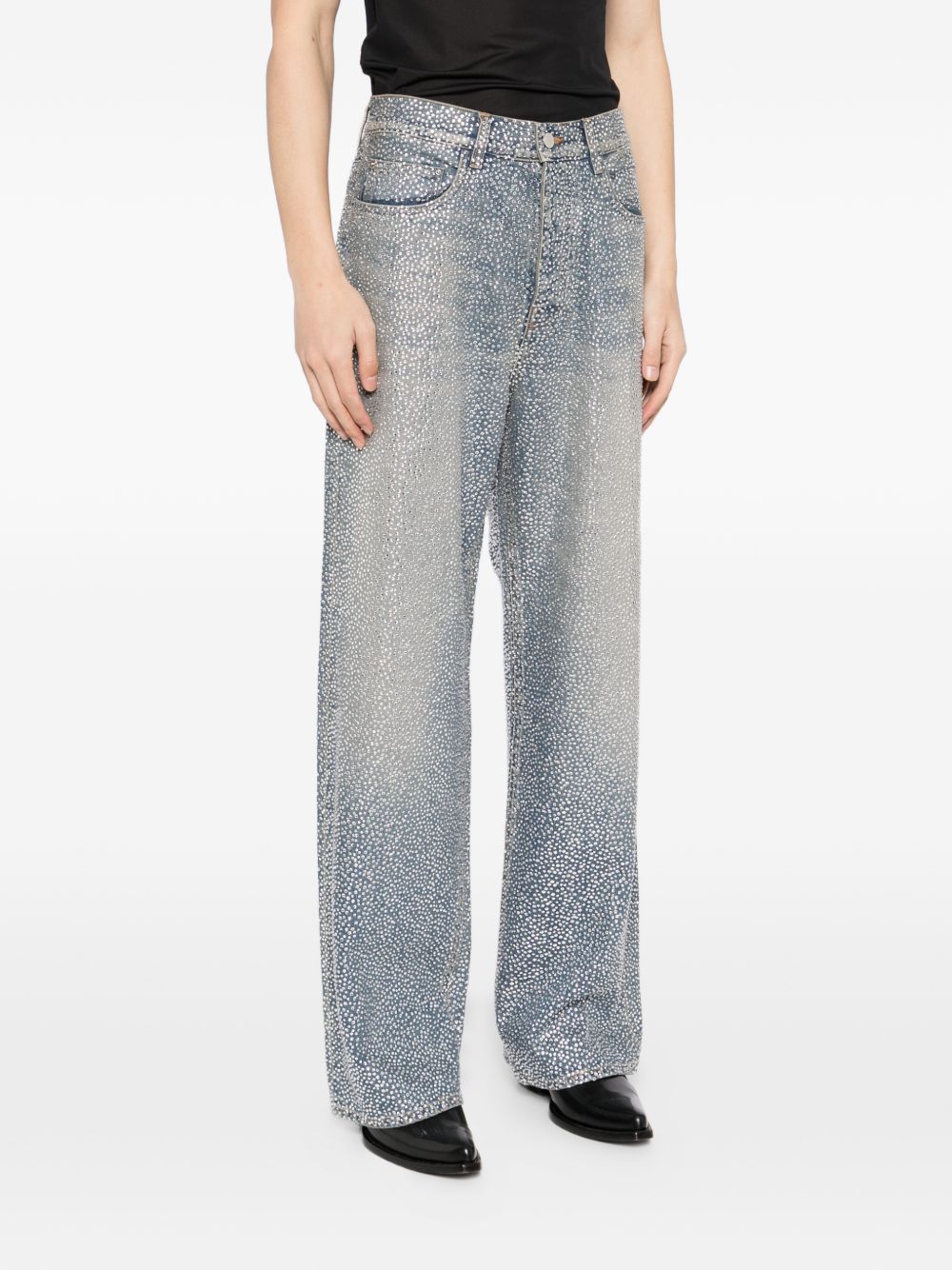 embellished straight-leg jeans