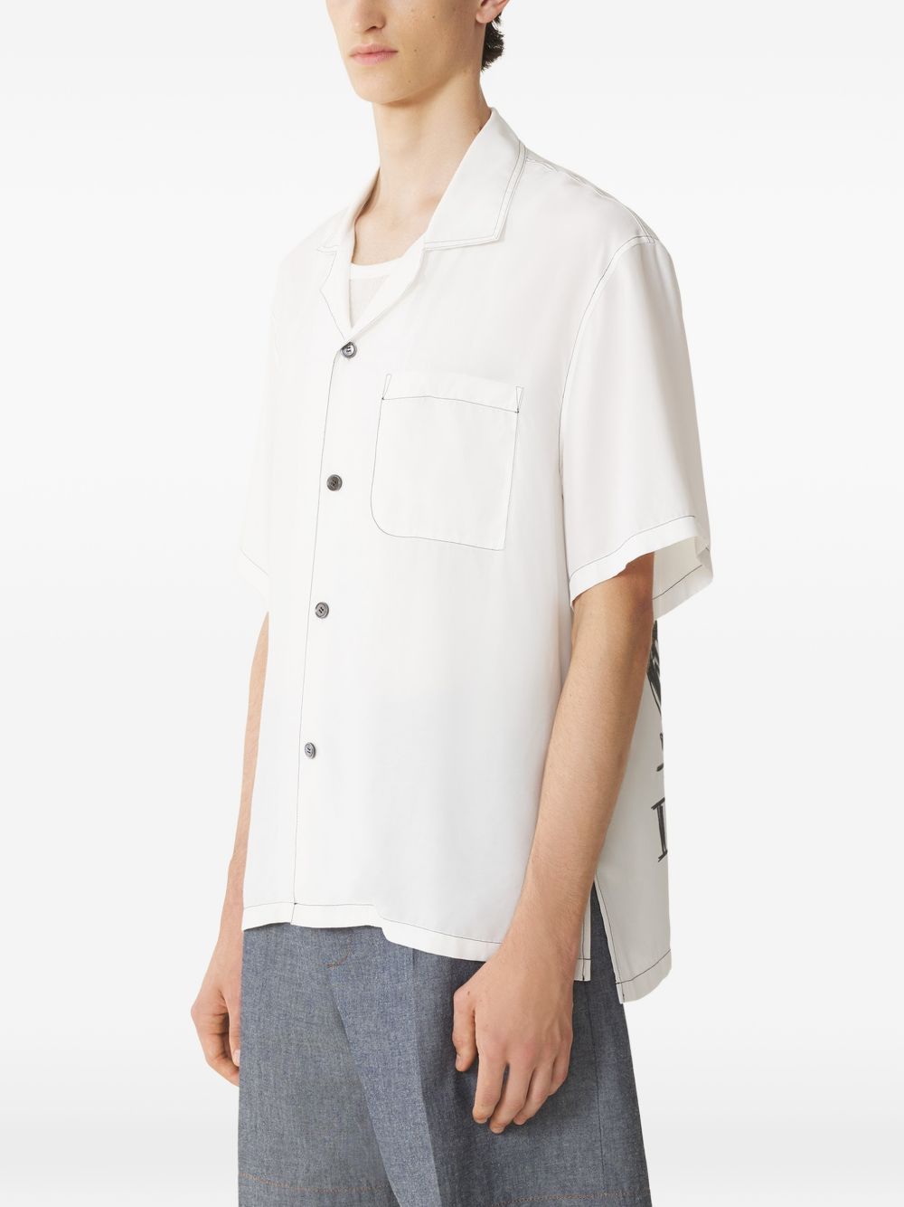 chest-pocket back-graphic shirt
