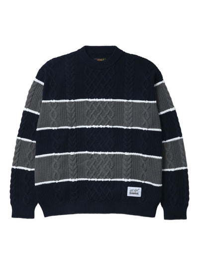 X Eddie Bauer Striped Cable-Knit Sweater
