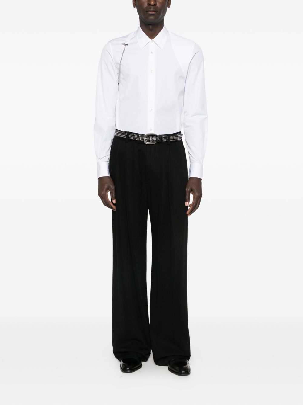 chain-detail shirt