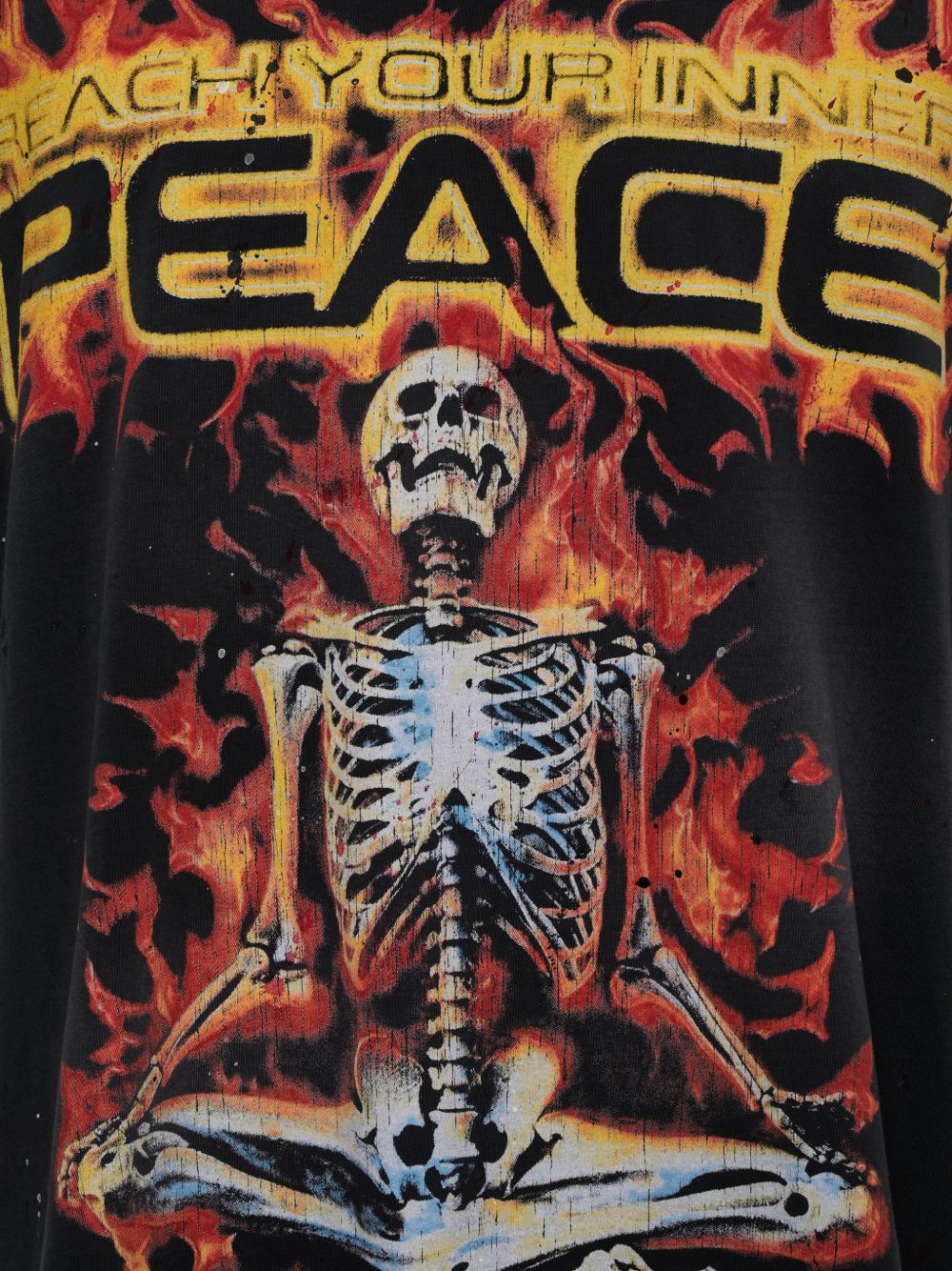 Inner Peace Skeleton distressed graphic vest