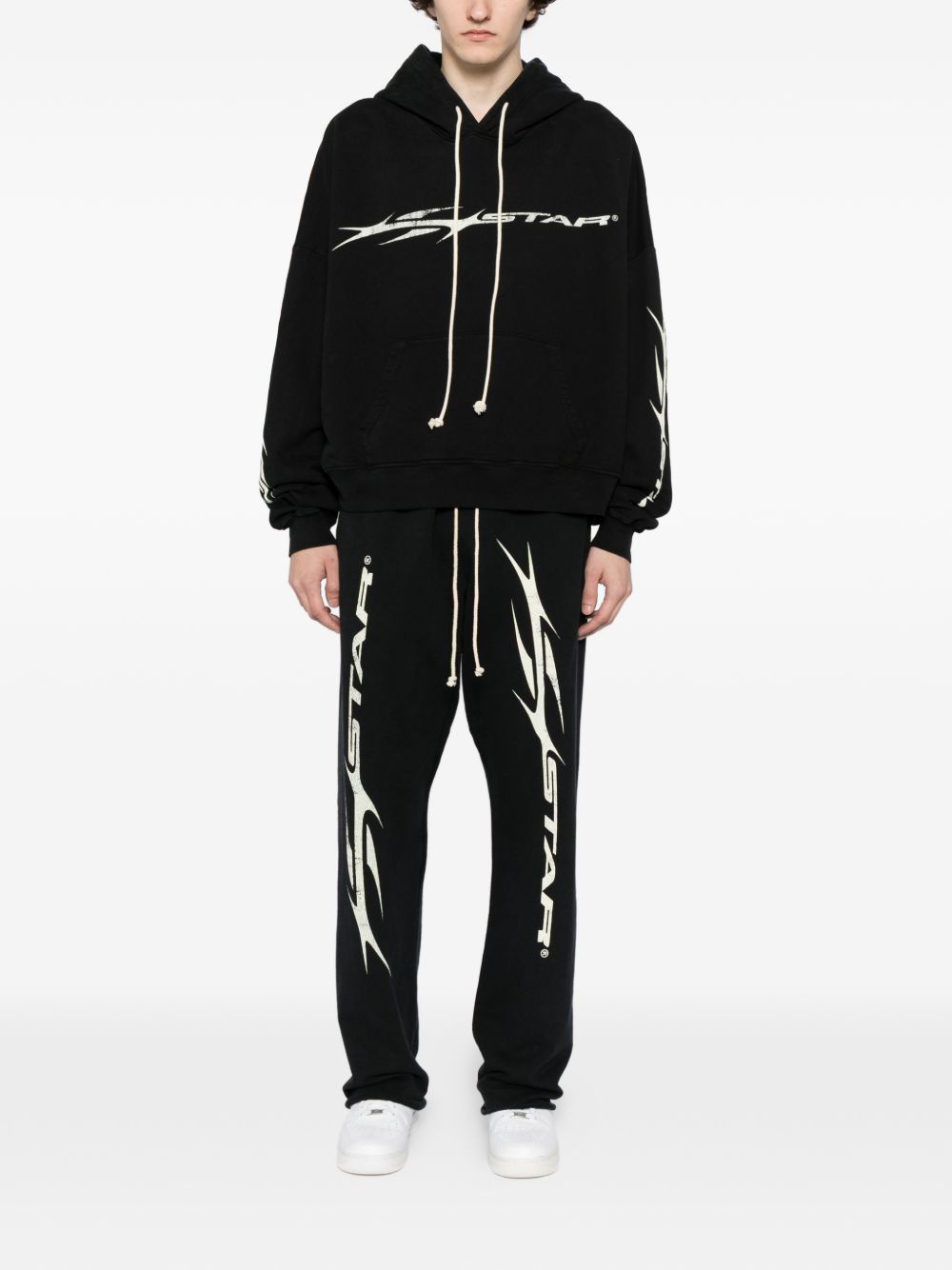 graphic-print cotton trackpants