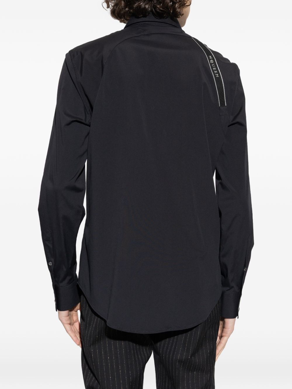 strap-detail shirt