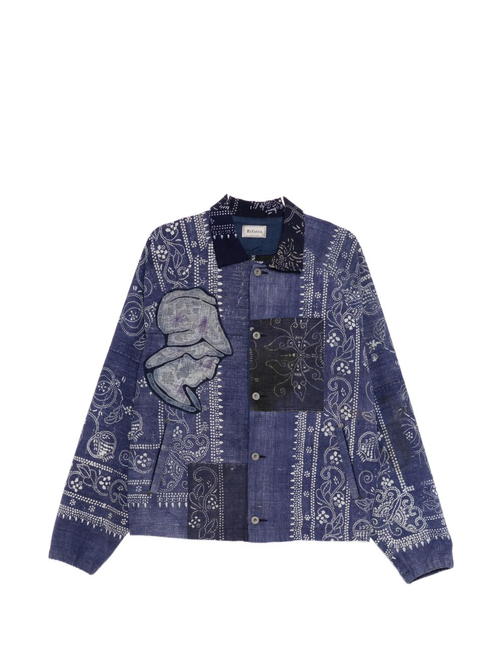 patch-work shirt jacket