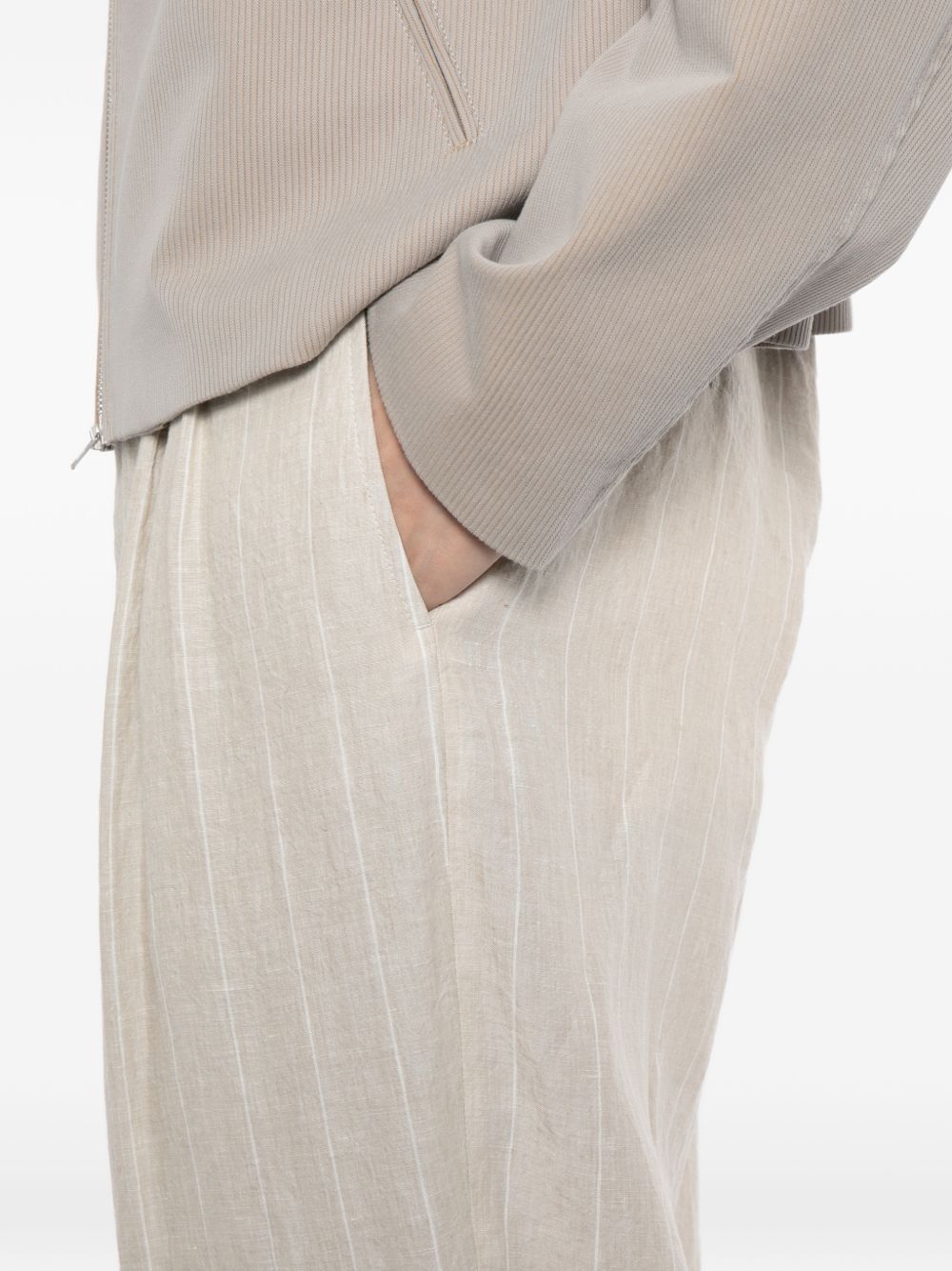 striped linen trousers