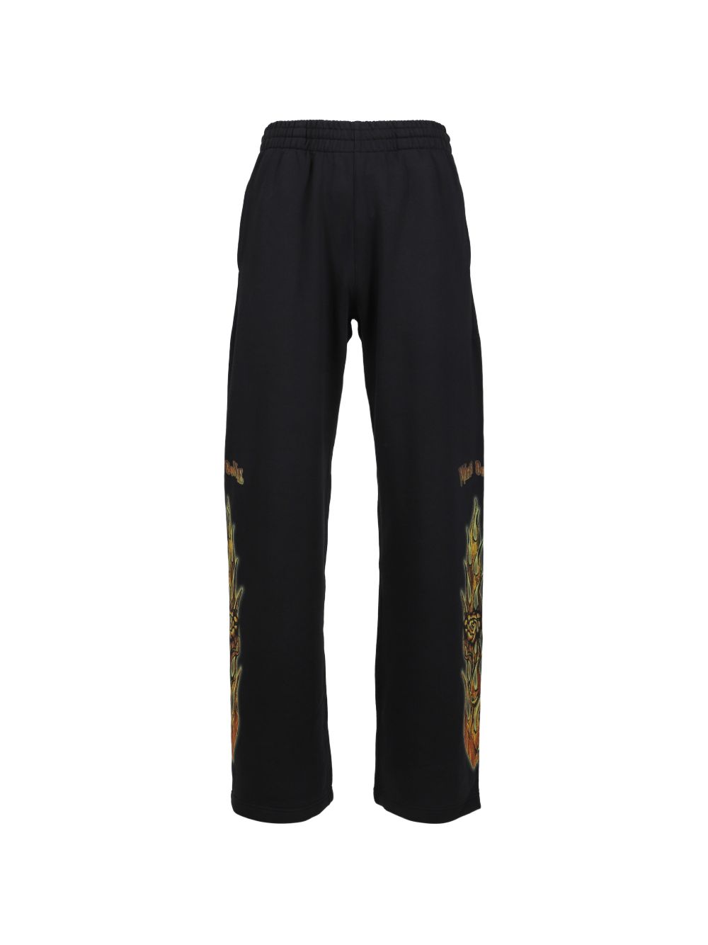 flame-graphic track pants