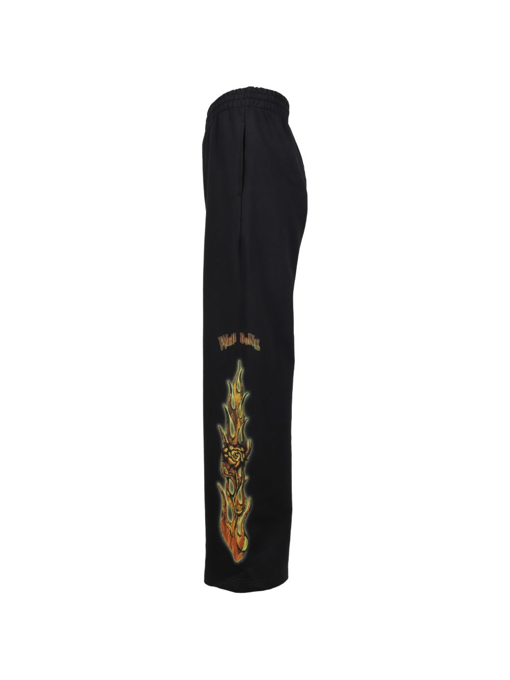 flame-graphic track pants