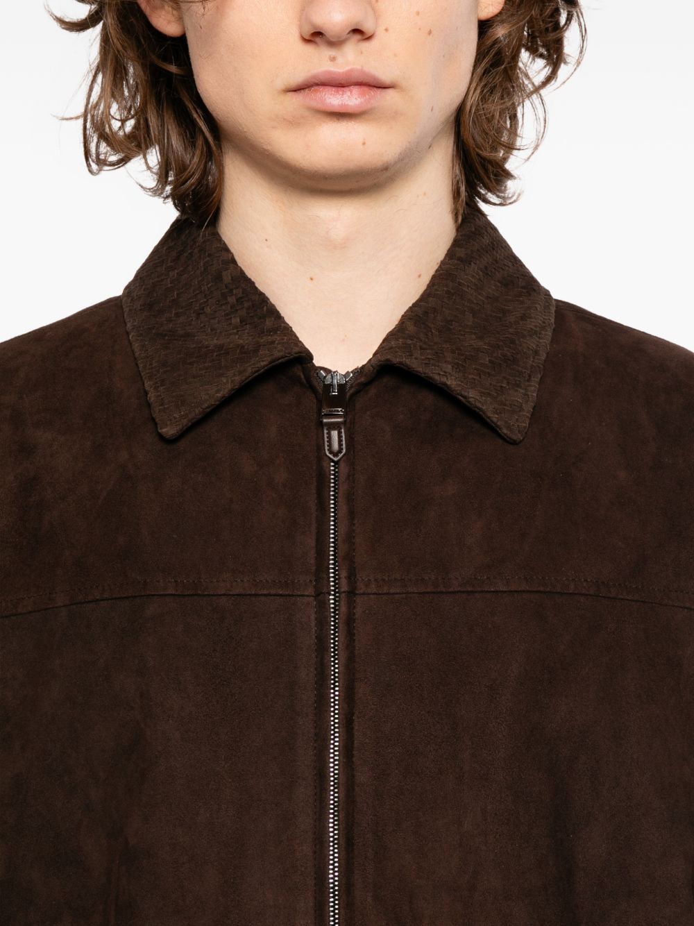 zip suede jacket